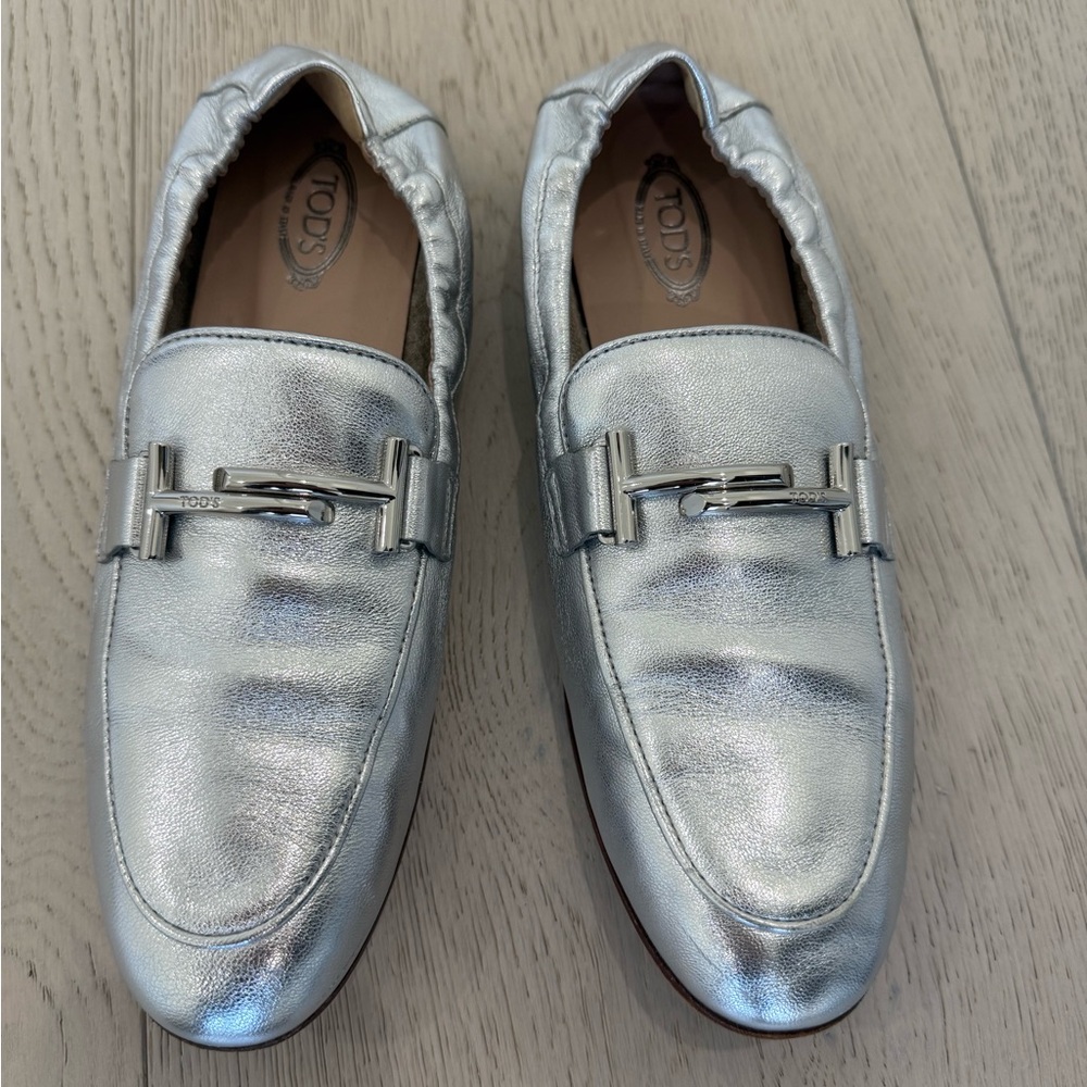 Tod's Silver Women’s Loafers - Size 39